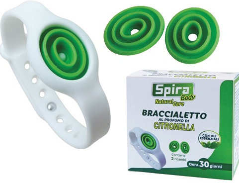 Braccialetto al profumo di Citronella con 2 Ricambi Spira Body Natural Care