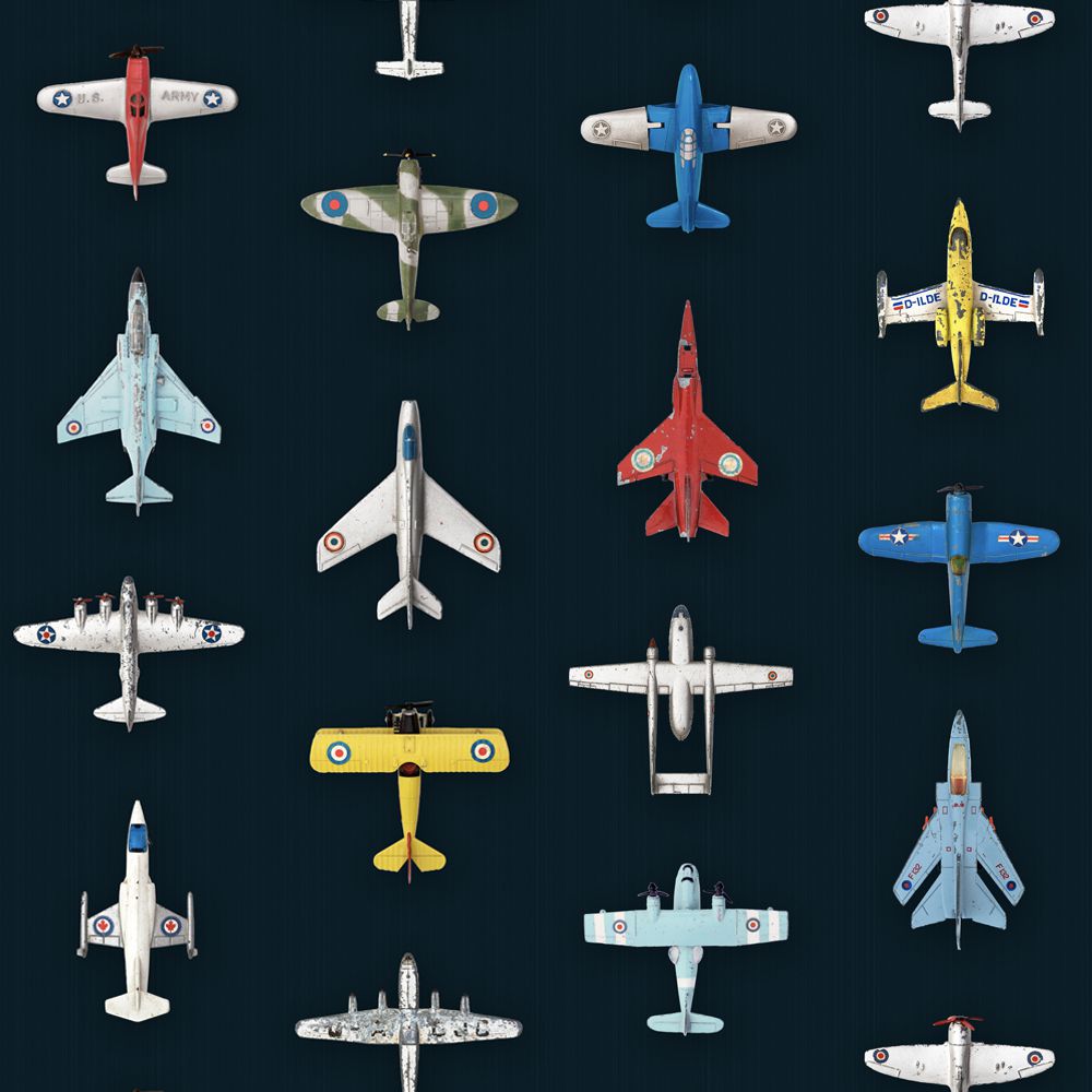 Carta da Parati Studio Ditte Airplanes Wallpaper Dark