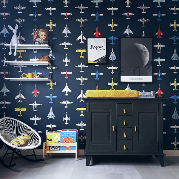 Carta da Parati Studio Ditte Airplanes Wallpaper Dark