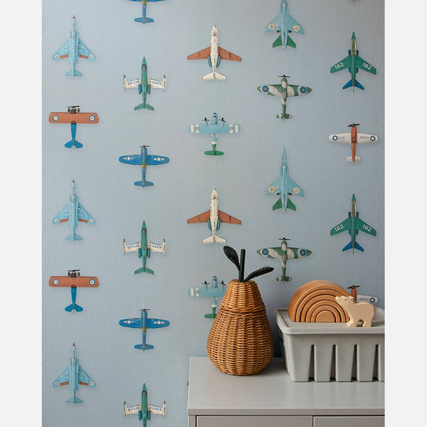 Carta da Parati Studio Ditte Airplanes Wallpaper Light Blue