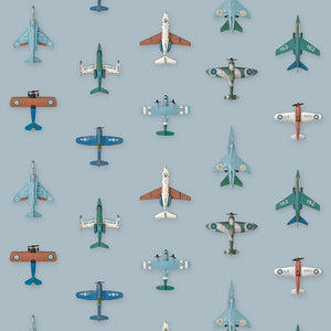 Carta da Parati Studio Ditte Airplanes Wallpaper Light Blue