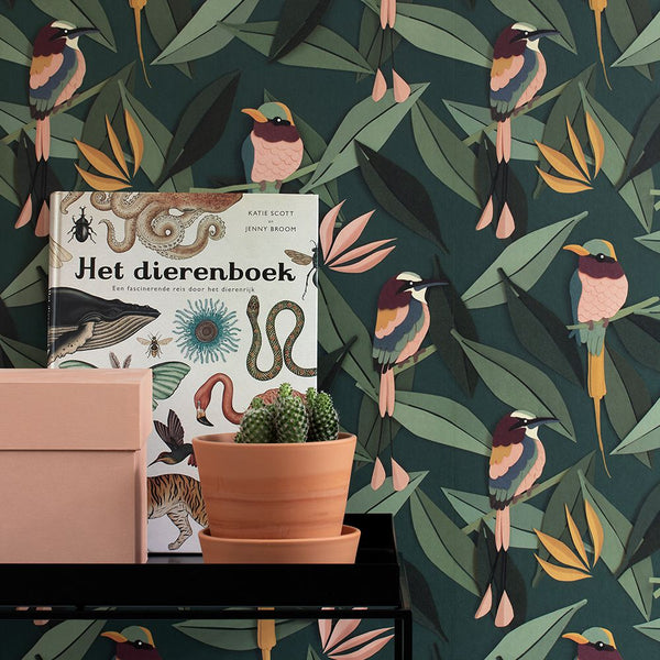 Carta da Parati Studio Ditte Birds Wallpaper Green