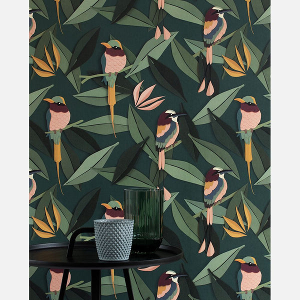 Carta da Parati Studio Ditte Birds Wallpaper Green