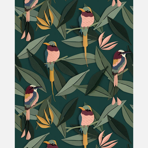 Carta da Parati Studio Ditte Birds Wallpaper Green