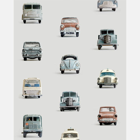 Carta da Parati Studio Ditte Cars Wallpaper Light Grey