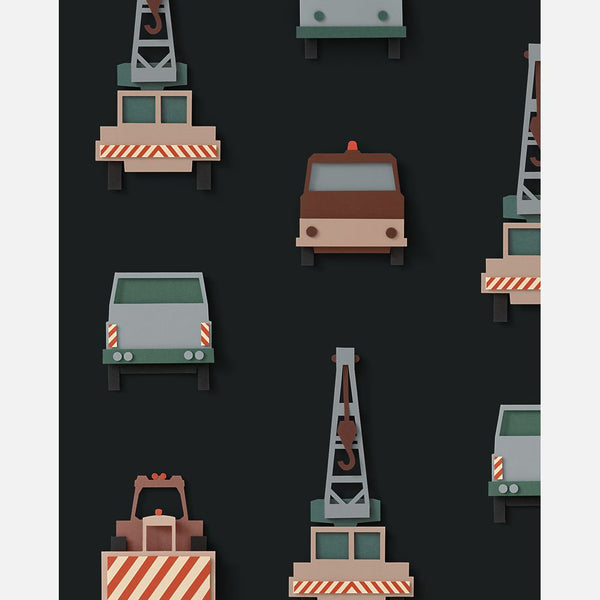 Carta da Parati Studio Ditte Crane Truck Wallpaper Dark