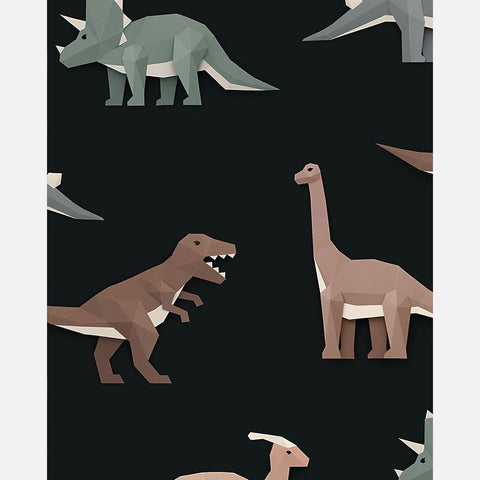 Carta da Parati Studio Ditte Dinosaur Wallpaper Dark