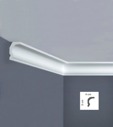 Cornice per soffitto Bovelacci in XPS cod. 867 mis. 4 cm. x 5 cm. x 2 mt OUTLET