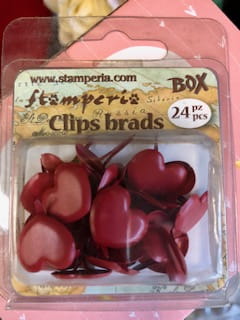 Clips Brads Cuori Rosso Stamperia OUTLET