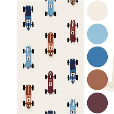 Carta da Parati Studio Ditte Race Car Wallpaper Cream