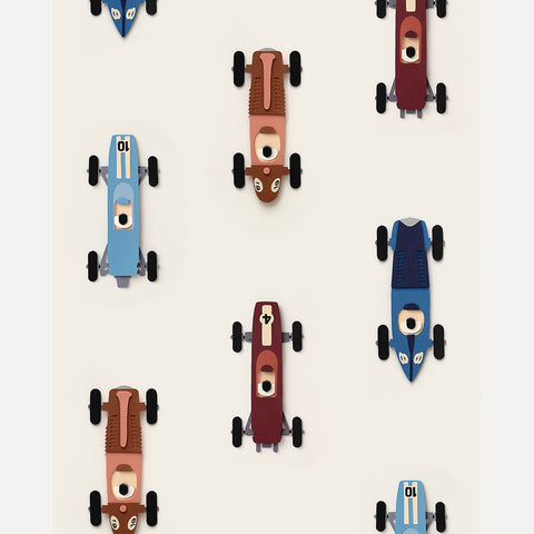 Carta da Parati Studio Ditte Race Car Wallpaper Cream