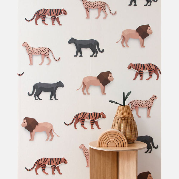 Carta da Parati Studio Ditte Big Cats Wallpaper Cream