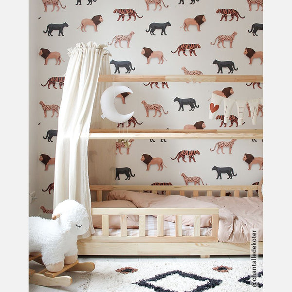 Carta da Parati Studio Ditte Big Cats Wallpaper Cream