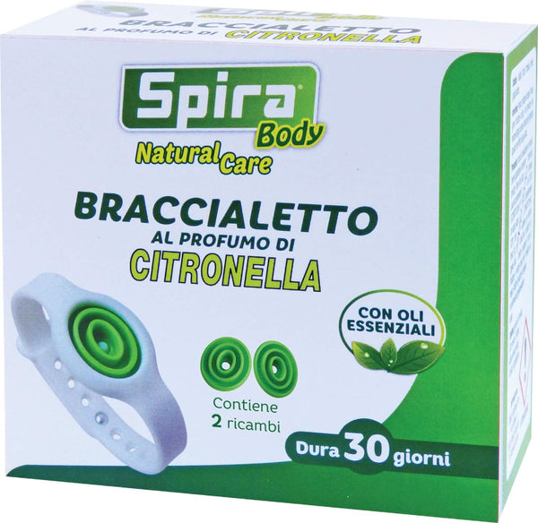 Braccialetto al profumo di Citronella con 2 Ricambi Spira Body Natural Care